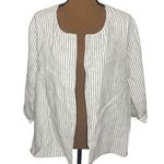 Poetry UK 100% linen striped boxy open front blazer jacket size 6 Photo 0