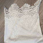 PilyQ  Barcelona Serena Lily White Lace Off The Shoulder Swimsuit Cover Up Large Photo 5