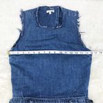 Ella Moss Blue Jean Denim Sleeveless Jumpsuit Open Back Tapered Raw Hem Size 27 Photo 9