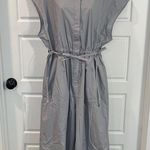 Banana Republic  COTTON POPLIN WIDE-LEG CROPPED JUMPSUIT in sleet gray XL NWT Photo 4