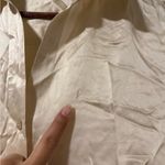 L'Agence  Cream Satin Button Down Shirt Photo 4