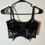 For Love & Lemons Black Sheer Floral Bustier Top Small Photo 5