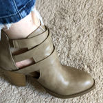 Shoe Dazzle 'Nikki' Tan Cutout Heeled Booties Photo 1