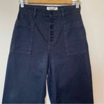 Reformation  Alicia High Rise Straight Leg Button Fly Cargo Pants Navy/Gray Sz 25 Photo 1