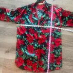 Victoria's Secret Victoria’s Secret Gold Label Christmas Nightgown Red Green Poinsettias Sz Small Photo 8