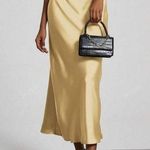 SheIn  Gold Midi Slip Skirt with Slit for Cocktail.NWOT Photo 0