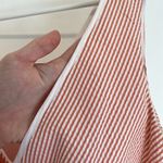 Nine West White Coral Orange Stripe Crossover Knee Fit & Flare Dress PETITE 14P Photo 5