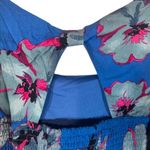 Band of the Free Blue Floral Key Hole Back Square Neck Crop Top Women Sz M Size M Photo 7