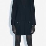 ZARA MIXED SEMI-SHEER MINI LONG SLEEVE DRESS BLACK SIZE S NEW Photo 0