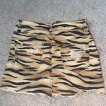 Forever 21 Self Distressed Tiger Denim Skirt Photo 2