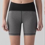 Lululemon Train Times Shorts 6β Size 4 - HeathereD Black Gym Run Hike Train Yoga Photo 0