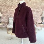 Athleta  Cozy Snap Jacket Sherpa Pullover Plum Purple  XS Teddy Quilted Photo 7