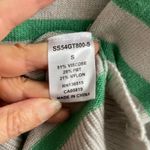 STITCHES + STRIPES Women's Striped Crewneck Sweater Size S Light Gray Green Knit Photo 4