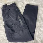 American Eagle  Mom Jeans Black Distressed Denim Size 10 / 29 Long NWT Photo 5