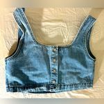 Hidden Los Angeles Denim Crop Tank Top Button Photo 0