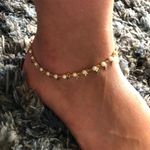 Pearl And Gold Cross Anklet Photo 0