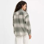 Levi's Levi’s Quilted Plaid Shacket Jacket Wool Blend XL Agave Gray NWT Photo 5