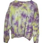 PINK - Victoria's Secret  Purple Yellow Tie-Dye Crewneck Sweatshirt Size Large Photo 0