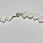 Trifari Signed White Plastic Beads Necklace Gold Tone Clasp Photo 5