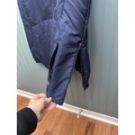 New Balance  Womens Navy Quilted Puffer Vest Metallic Silver Collar Zip Pockets M Photo 2