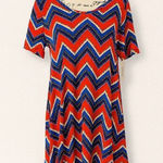 LuLaRoe  Perfect T Women’s Chevron Print Top | XXS | Red White Blue | NWT Photo 0