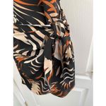 Trouvé Black Tropical Print Short Sleeve One Shoulder One Shoulder‎ Dress Medium Photo 2