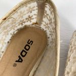Soda Mesh Off White Floral Stitched Flats - Size 8.5 Photo 5