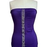 Y2K Vintage DEB Purple Strapless Bejeweled Center Blouse Size Large Photo 0