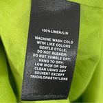 Lafayette 148 Linen Midi Dress Size 14 in‎ Bright Green V Photo 5