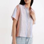 Madewell Women's Linen Beachside Shirt in Ombré Stripe size S Photo 0