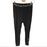 Savage x Fenty Small High Rise Black Leggings Rainbow Logo Black Caviar Party Photo 1