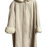 Cream Wool Blend Plus Coat Faux Fur Romantic Soft Feminine Holiday Almost famous Size 24W Photo 0