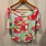 Abercrombie & Fitch Cute  floral boat neck lightweight floral top Y2K Photo 9