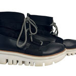 FitFlop GLACE KNIT LEATHER Black LACE UP ANKLE BOOTS WOMEN'S 7 Photo 0