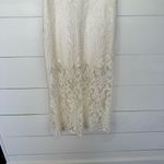 Alexis Women’s Medium Cream Lace Cutout MIDI Dress Photo 1