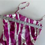 The East Order  Dress Womens Medium Rhea‎ White Pink Zebra Print Satin Mini Photo 8