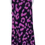 Cato Purple Black Cheetah animal print High Neck Sleeveless Dress Size Large Photo 6