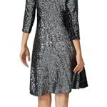 Koche Collective Koche Sequin Football Tee T-Shirt Dress Metallic Silver Grey Blue Purple size 10 Photo 2