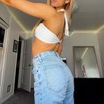 Victoria's Secret tresser brazilian vintage y2k white halter bikini top cross tie front Photo 4