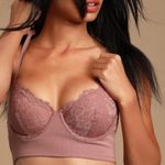 Free People 💖NWT Intimately Bianca Longline Lace Balconette Bra in Vintage Rose Photo 0