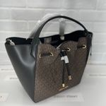 Michael Kors Black/Brown Phoebe Bucket Tote Bag Photo 1