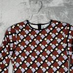 ZARA  Dress Womens XS Black Purple Geometric Print Midi Colorful Vlogger Favorite Photo 3