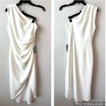 Elliatt ‎ Xara One Shoulder Crepe Asymmetrical Dress White S Photo 3