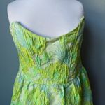 Lulus  Atlia Lime Green Jacquard Bustier Mini Dress Size Extra Large Photo 5