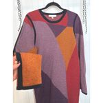 TOCCIN Women's Nora Colorblocked Midi Dress Abstract Multi Bodycon Size XL Purple Photo 4