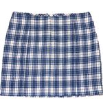 Kori Plaid Mini Skirt Womans Large Brushed Blue Acadamia Preppy Twee Photo 2