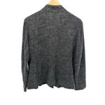 Eileen Fisher  Textured Knit High Collar Jacket Gray Black Button Front Career Photo 4