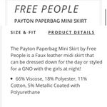 Free People  Mauve Payton Paperbag PU Leather Skirt Photo 15