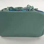 Pineda Covalin Bucket Handbag Purse Mariposa Butterfly Silk Jacquard & Leather Blue Photo 5