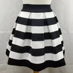 EXPRESS  | Pleated Black & White Wide Stripe High Waisted Skirt Size XS Photo 3